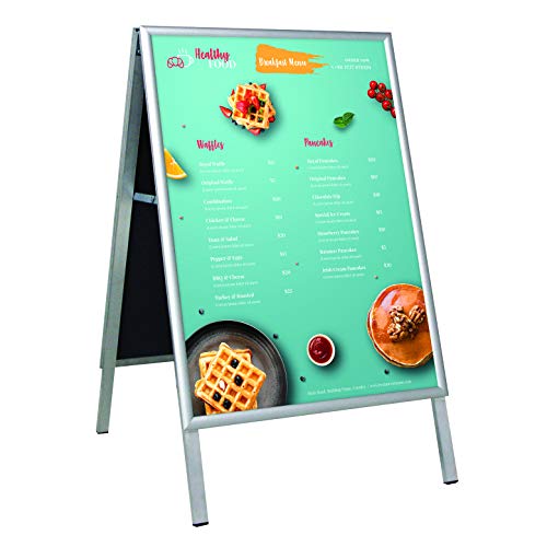 Kundenstopper Aus Aluminium – Für Plakate 50x70 Cm (DIN B2) – Beidseitig Bestückbar – Inkl. Antireflexfolien