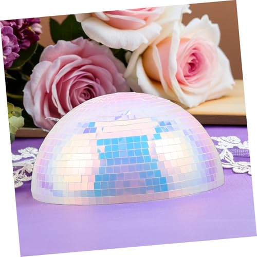 Pack de media bola espejada reflectante para decoración de fiestas, festivales y Año Nuevo, hecha de espuma y plástico, con instalación fácil miniatura 4
