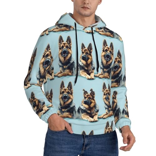 Hoodies For Men - German Shepherd 1 Print Long Sleeve Casual Men'S Hoodies & Sweatshirts Pullover With Pocket