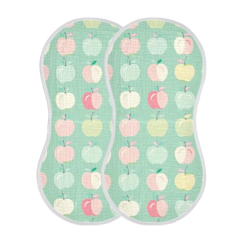 Colorful Cotton Burp Cloths Easy Care Baby Feeding Cloth for Unisex Set of 2, 22x11in