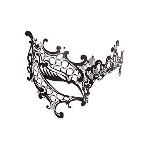 Image of Aqearl Masquerade Mask for Women Metal Mask Shiny Rhinestone Venetian Party Evening Prom Ball Mask Bar Costumes Accessory