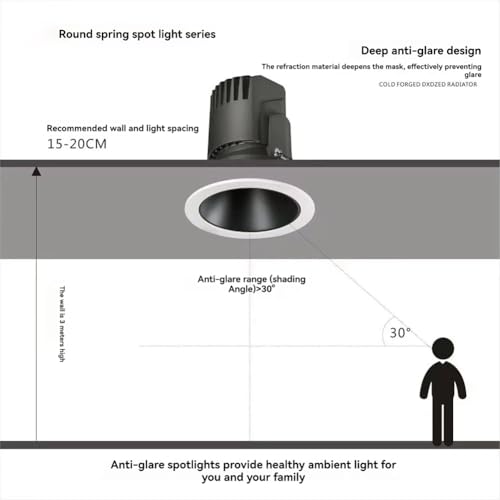 Foco LED COB 25W Cenei de aluminio empotrable y alta disipación 6