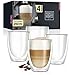 Moritz & Moritz Barista Torino 4 x 250 ml Verres à cappuccino double paroi 250 ml – Verres double paroi pour café, thé ou dessert - Passent au lave-vaisselle