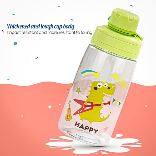 Image of BAYBEE Joy Baby Sipper Water Bottle for Kids | Spill-Proof & BPA Free Safe Sippy Water Bottle 480ml for Kids 6+ Months | Drinking Training Sipper Bottle for School Kids & Toddlers, Boys Girls (Green)