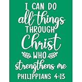 JAJADO I Can Christian Reusable Silk Screen Stencils Motivational Saying Inspirational Wood Burning Stencils Bible Religious Stencils for Crafts on T-Shirt/Wood/Glass/Wall DIY Office Home Decor