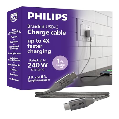 PHILIPS 240W USB-C to USB-C Charging Cable, Laptop & Phone Cable - image 1
