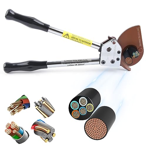 Image of Yangoutool Heavy-Duty Ratcheting Cable Cutters for Large Copper, Aluminum, and Armored Cables - J40 Wire Cutter up to 300 mm, Electrical Wire Cutting Tool
