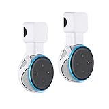 Galdoo Outlet Wall Mount Hanger Stand for Echo Dot 3rd Gen, Upgraded Space-Saving Solution with Cord Management for Your Smart Home Speakers Without Messy Wires or Screws (2, White)