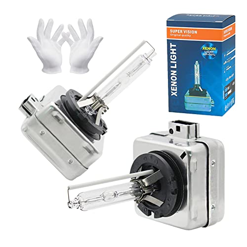 BLXECKY D1S Xenon HID Headlight Bulbs,35W 6000K Cool White High Low Beam Replacement Headlamp Bulbs,66144 66140 85415C1 85410 OEM HID Bulbs Direct Replacement,IP68 Waterproof,for 12V Car,Pack of 2
