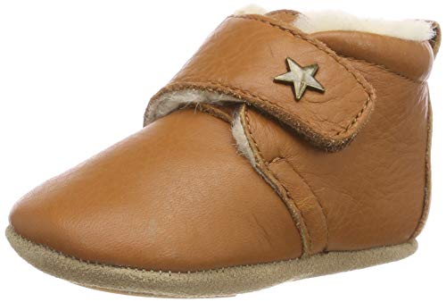 Bisgaard Unisex Baby Wool Star Pantoffeln, Braun (66 Cognac), 21 EU