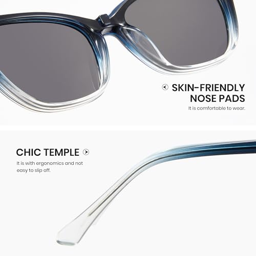 Image of Cyxus Cat Eye Magnetic Clip-On Sunglasses Women Polarized Blue Light Blocking UV400 Protection P1221