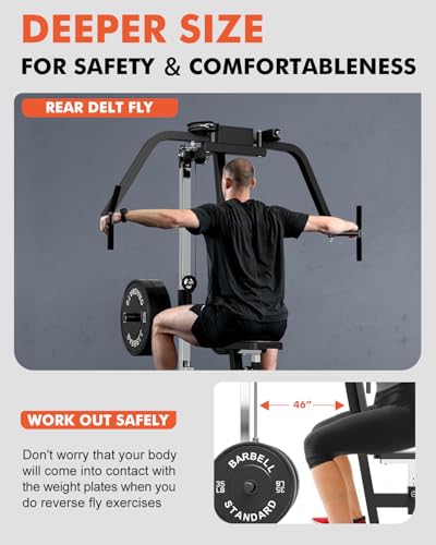 Image of Mikolo Chest Fly Machine, PEC Fly and Reverse Delt Machine, 400 lbs Upper Body Specialty Machine for Pectoral and Rear Deltoid with Band Pegs, Chest, Back, and Shoulder Training for Home Gym
