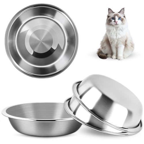 elzle Katzennäpfe, 3 Stück Fressnäpfe für Katzen Edelstahl, Spülmaschinenfest 5,5 Zoll Futternapf Katze, Ersatz für kleine Katzen und Hunde elzle Katzennäpfe, 3 Stück Fressnäpfe für Katzen Edelstahl, Spülmaschinenfest 5,5 Zoll Futternapf Katze, Ersatz für kleine Katzen und Hunde