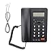lINE Corded Desk Telephone Caller ID Displays, for Home Hotel Telephone Desktop Phone Office Landline Fixed Telephone Caller ID, Black