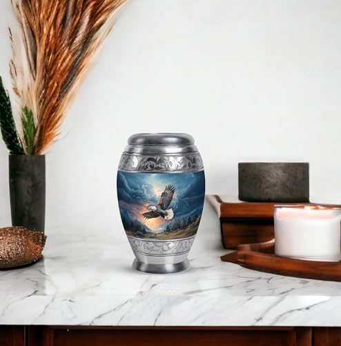 Image of Eagle Urn Tiny Urns for Human Ashes Adult Male Dad 3 Inch 4 Qty | Keepsake Urns for Funeral Decorative Burial Urn
