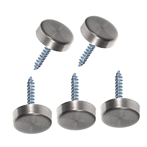 SOLUSTRE Elegant 5 Pack Stainless Steel Advertising Nails Screws Decorative Caps Flat Screw Nails for Wood Glass and Decorative Frames