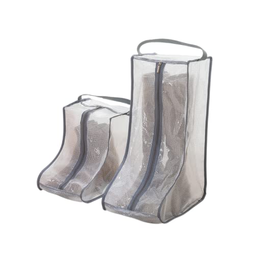 Juego de 2 bolsas de almacenamiento para botas, botas cortas portátiles y botas altas o bolsa protectora, bolsas de polvo para zapatos, fundas para zapatos para viajes, funda transparente para botas,
