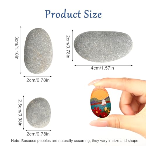 40 Stücke Steine zum Bemalen, 1-3 CM gemalter Kieselsteine Glatte Kieselsteine zum Bemalen Strand Kiesel, Kies Dekosteine Naturstein DIY Aquarium Steine für Bunte Malerei Dekoration