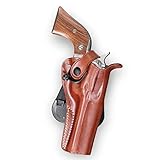 MASC Premium Leather Paddle OWB Revolver Holster with Retention Strap Fits Ruger Single Six Series 22 LR/ 22 WMR 4.6' BBL, R/H Draw, Brown Color #1450#