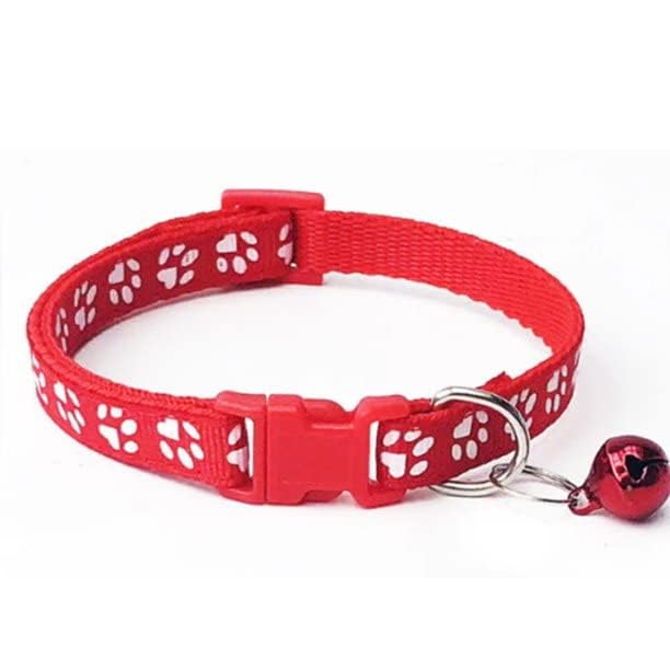 DRK Shopmart 15 MM Nylon Made Adjustable Paw Print Design Cute Small Dogs & Puppy Collar for Mini Dogs & Cat Collar, Pawprint Dog Collar, Fits Necks 9" to 14" (Red) (B0CPJH4CCS) Amazon Price History, Amazon Price Tracker