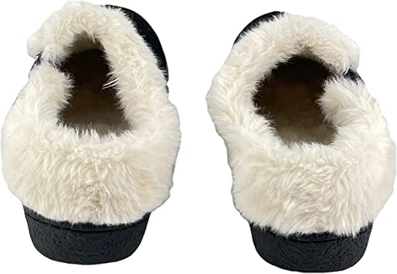 Clarks Womens Suede Leather Slipper with Gore and Bungee JMH2213 - Warm Plush Faux Fur Lining - Indoor Outdoor House Slippers for Women (Black Premium Suede, 8)4