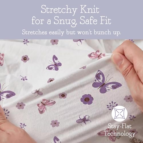 Image of Little Grape Land Crib Sheets for Boys and Girls, 2pk Baby Crib Fitted Sheet for Standard Size Crib and Toddler Mattress, Super Soft Baby Sheet