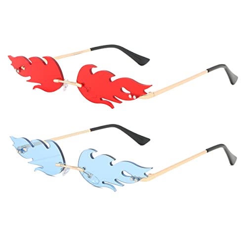 JOVAKIT Fire Flame Sunglasses for Women Men Retro...