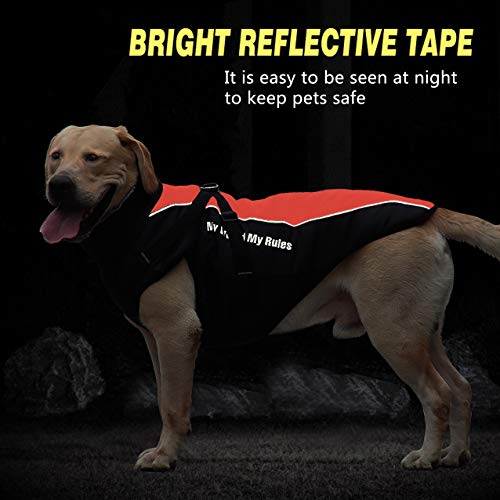 Idepet Hund Mantel Warme Jacke, Reflektierender Haustier-Schneeanzug Sport im Freien wasserdichte Hundekleidung Outfit-Weste für mittelgroße Hunde mit Gurtloch
