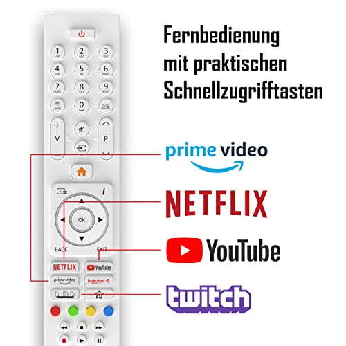 TELEFUNKEN XH24SN550MVD-W 24 Zoll Fernseher/Smart TV (HD Ready, HDR, Triple-Tuner, 12 Volt, DVD-Player) - 6 Monate HD+ inklusive [2023], Weiß – Bild 6