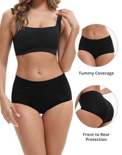 Image of INNERSY Women's Bamboo Viscose Heavy Flow Period Underwear High Waisted Leakproof Panties 3 Pack