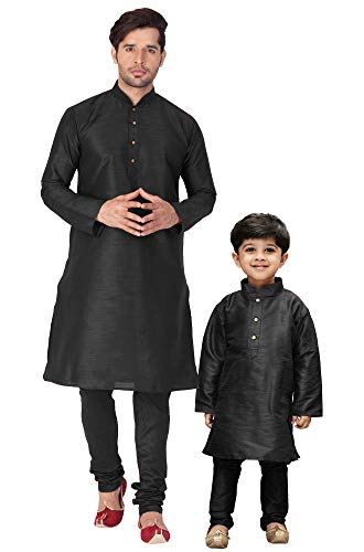 Image of VASTRAMAY Boy's Cotton Silk Solid Regular Kurta Set