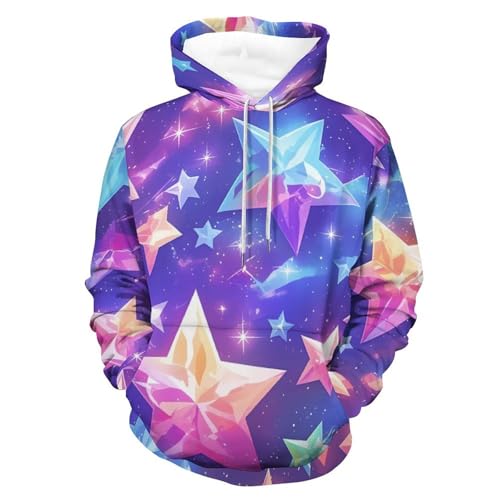Sweatshirt étoiles bleu violet pour vos sorties urbaines quotidiennes
