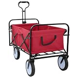 Carrello Spesa Pieghevole con Freni Rosso 94 x 53 x 99 cm