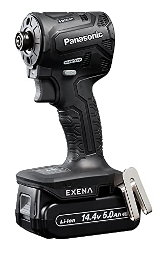パナソニック充電 インパクトEZ1PD1 デュアル +BRAIN 140N m14.4V高容量5.0Ah電池パック×2個 充電器 大容量収納ケース付 ブラック EXENA Pシリーズ EZ1PD1J14D-B