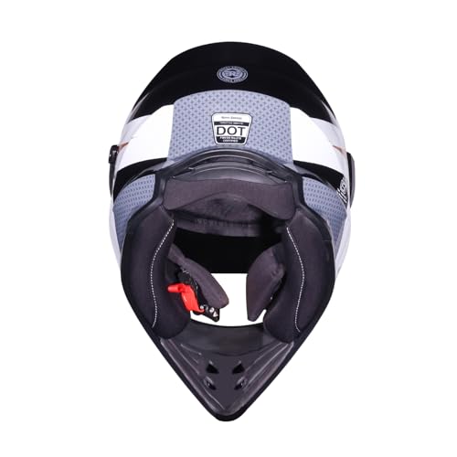 Image of Royal Enfield Throttle DS Kinetic | Certification: ISI and DOT | Shock Absorption: High Density EPS liner | High Impact ABS Outer Shell | Micrometric Lock | GREY M