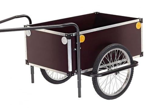 Roland Fahrradanhänger Jumbo, Transportbox, Handwagen, für Lasten, mit Doppeldeichsel, Kupplung, Holz, Stahl