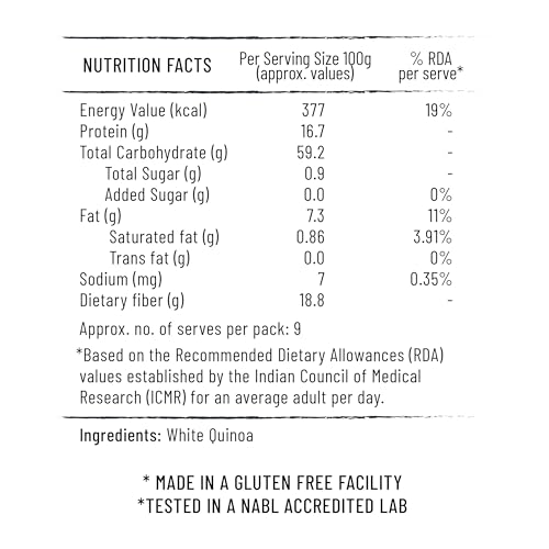 Image of JIWA healthy by nature Organic Quinoa Flour | Soft Fluffy Rotis | Protein Rich Chakki Ground Atta | Indian Origin | Certified Organic & Gluten Free | 100% Natural | 900 g