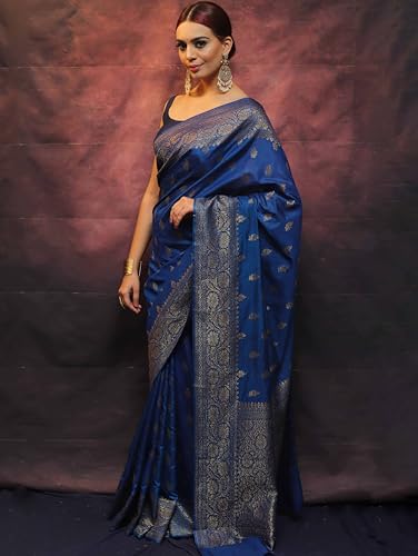 Image of Sugathari Women's Banarasi Saree Pure Kanjivaram Silk Saree Soft new ladies 2025 Design Wear Pattu Sarees Sadi Party Sari collections With Blouse Piece (San Pari-223)