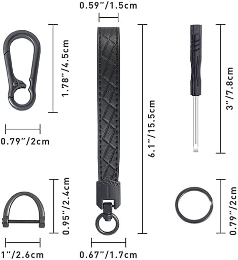 Miniatura 5 de Llavero de piel con 3 llaveros y anillo en D antipérdida
