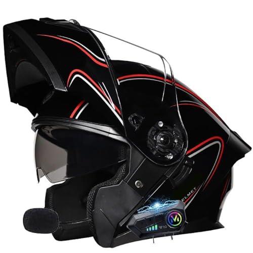 Casque moto modulable ECE avec Bluetooth et double visière flip up M - 2