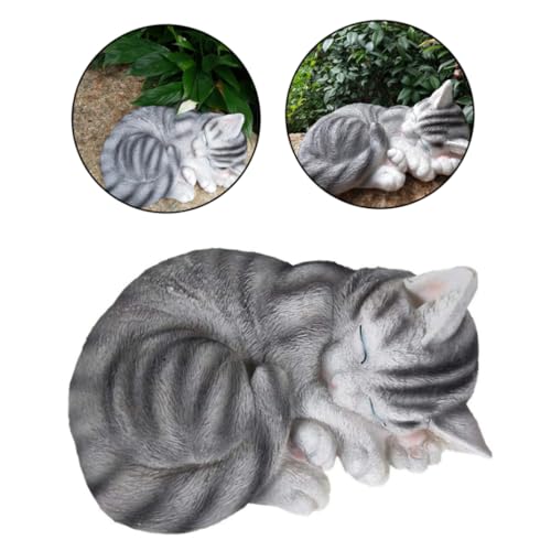 Statue de chat et marqueurs funéraires extérieurs contre l'oubli du compagnon