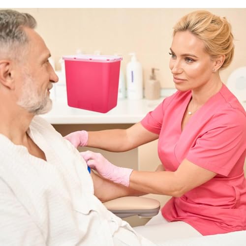 image for Sharps Container 2 Gallon - Plus Vakly Biohazard Disposal Guide (2 Pac