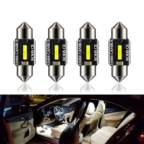 Luz LED para auto 31MM 4 piezas 6000K 12-24V miniatura 1