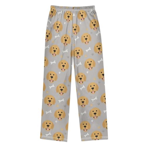 Pajama Bottoms, Pajamas Long Pant Cartoon Golden Retriever Dog Lounge Wear Casual Sleep Pants Soft Pjs Sleepwear2