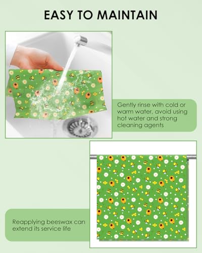 Beeswax Food Wraps 1 Meter Roll 13 x 39 Inch Reusable Beeswax Wraps Eco-Friendly Sustainable Food Storage Wraps for Sandwich, Cheese, Fruit, Bread, Snacks