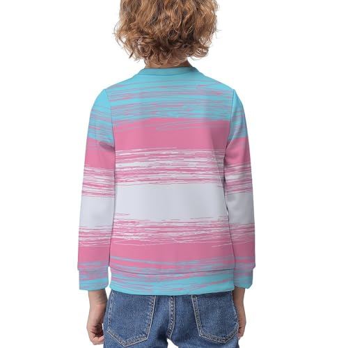 Transgender FlagChildren's Casual Pullover Sweatshirt Loose Fit8-10Y2