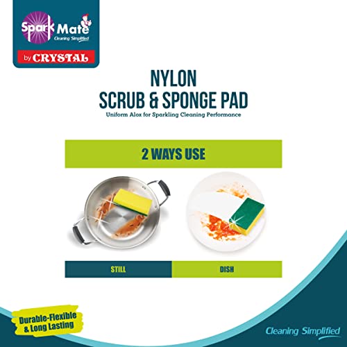 Sparkmate By Crystal Nylon Sponge & Scrub Pad, 2 in 1