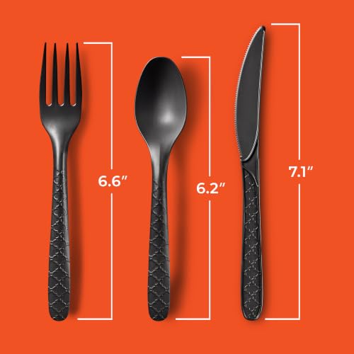 Hefty ECOSAVE Compostable Assorted Cutlery Set, Black, 24 Count - image 5