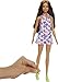 Barbie Doll Clothes Inspired by Jurassic World: Dominion, Complete Look, 2 Accessories, Shorts Romper with Pink Polka Dot & Dinosaur Print, Lime Green Boots & Necklace, Gift for Kids 3 to 8 Years Old