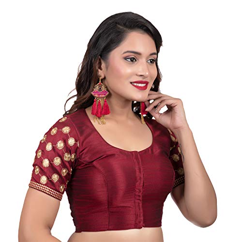 Image of Biyu Being With You Silk Front Button Saree Blouse